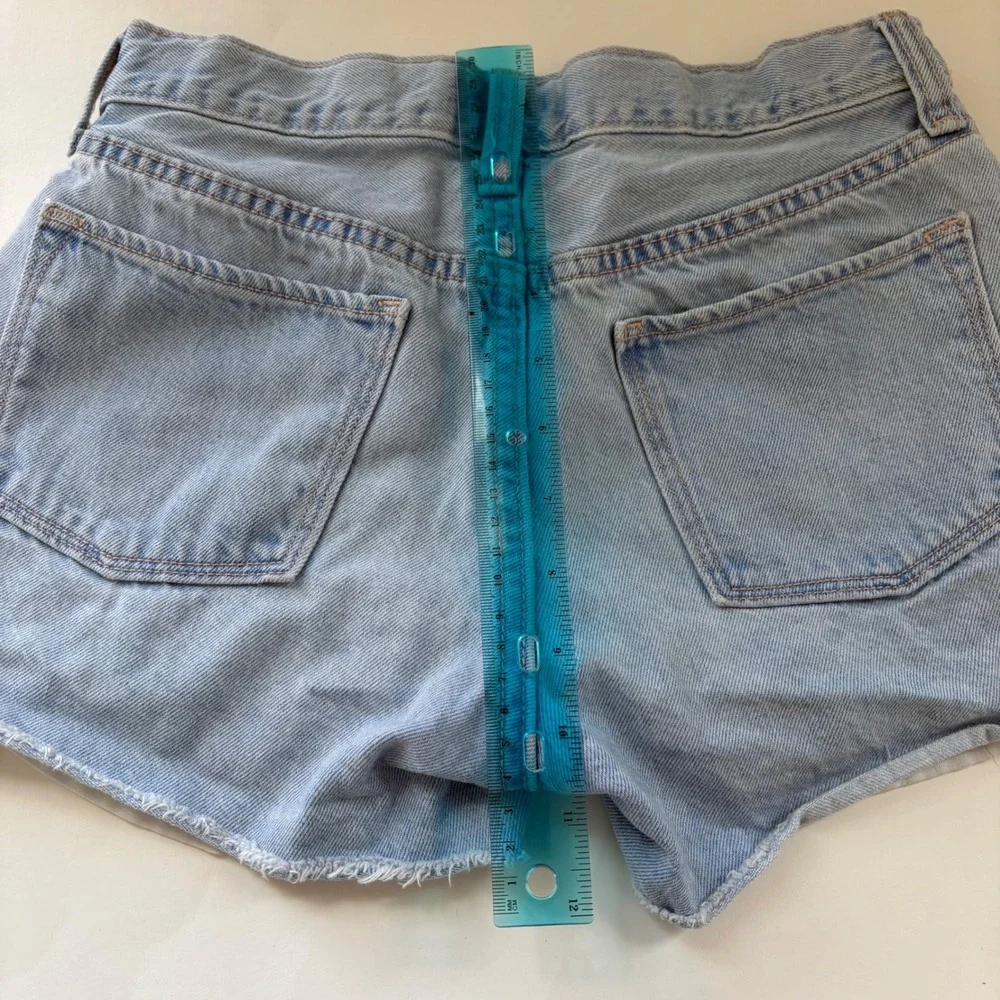 Old Navy Girls‎ Size 14 Denim Shorts High Waisted Frayed Hem Light Wash